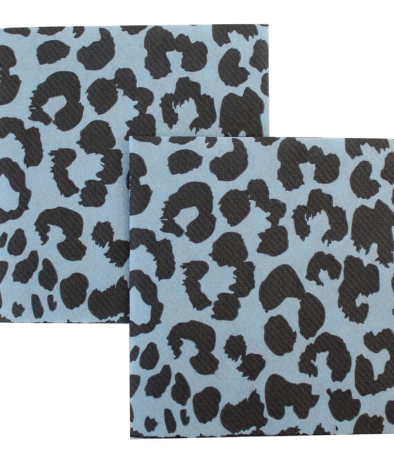 Pale Blue Leopard Napkins