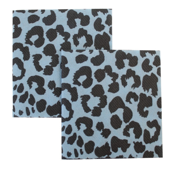 Pale Blue Leopard Napkins