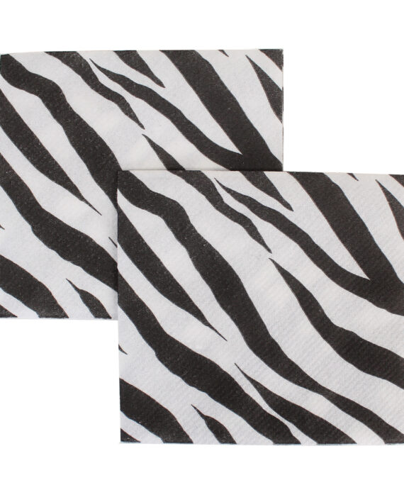 White Zebra Animal Cocktail Napkins