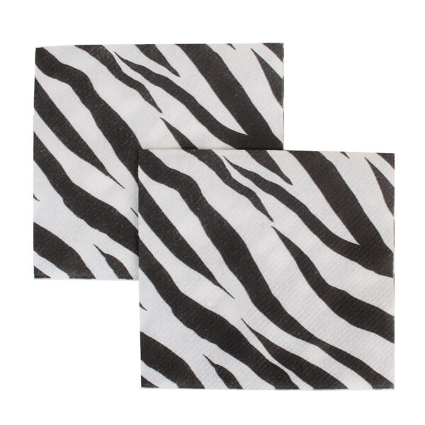 White Zebra Animal Cocktail Napkins