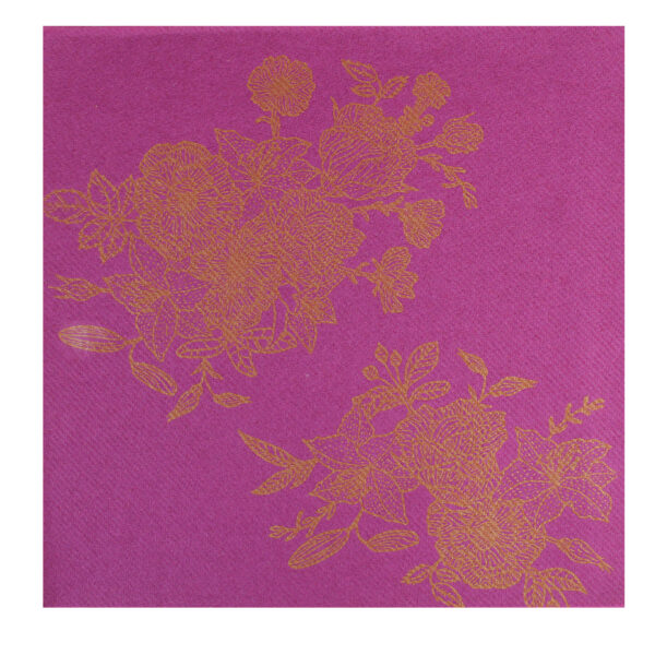 Aubergine Flower-Bunch-Party-Napkins