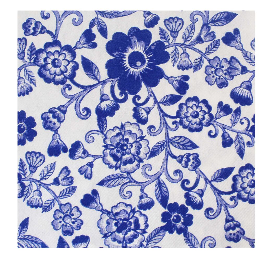 Delft Floral Airlaid Party Napkins